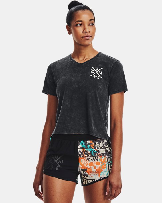 T-shirt UA Destroy All Miles pour femme, Black, pdpMainDesktop image number 0